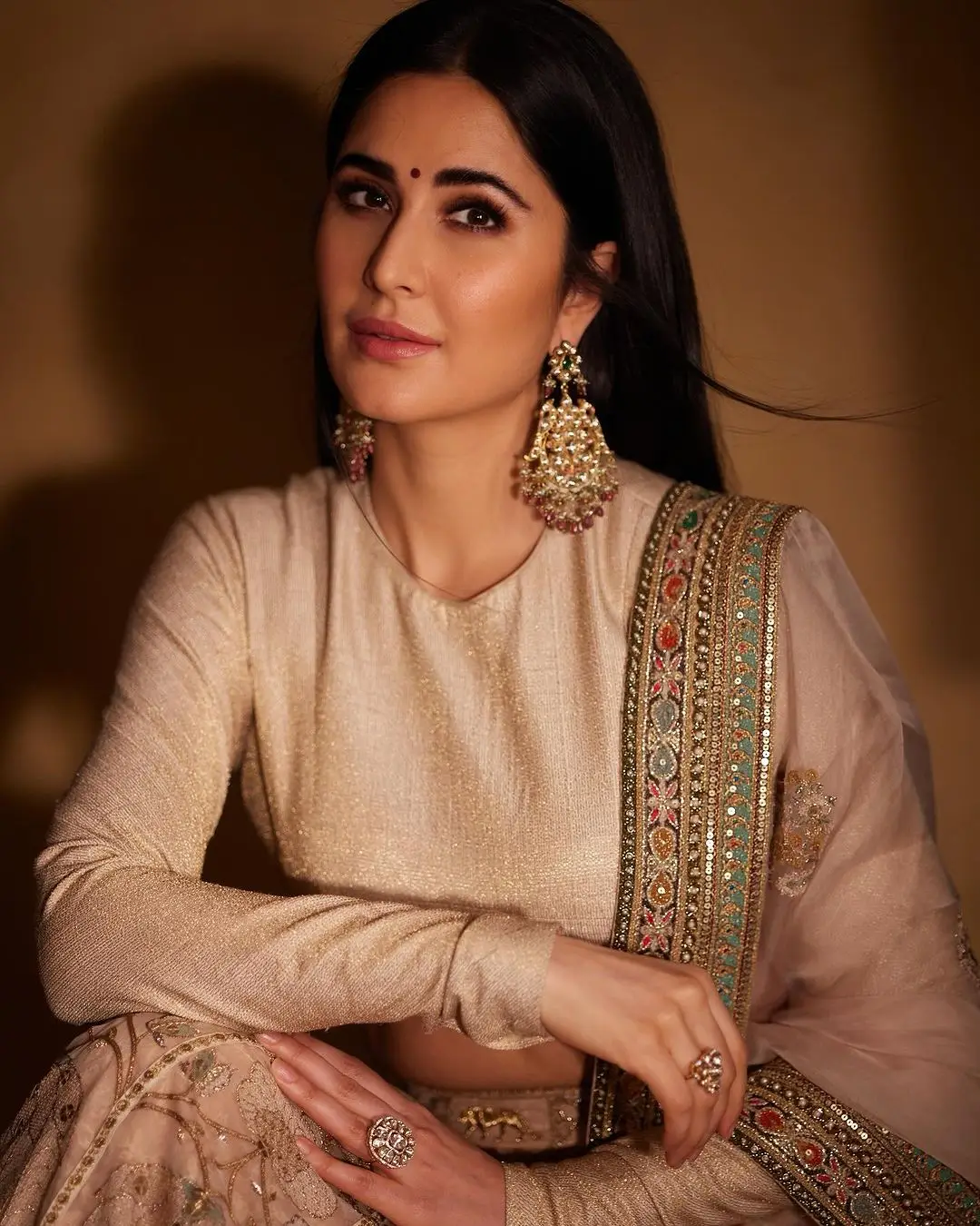 Katrina Kaif in White Lehenga Choli